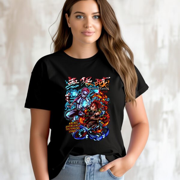Tanjiro vs Akaza - Infinity Castle Battle T-Shirt - Image 8