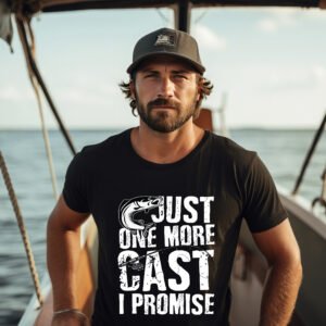 "Just One More Cast" Funny Fishing T-Shirt for Anglers
