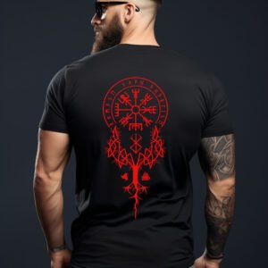 Vegvisir and Yggdrasil Viking Compass T-Shirt - Norse Mythology