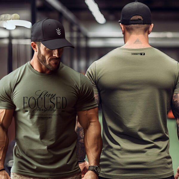 "Stay FOCUSED" Motivational Gym T-Shirt - Consistent & Driven Fitness Apparel. - Image 6