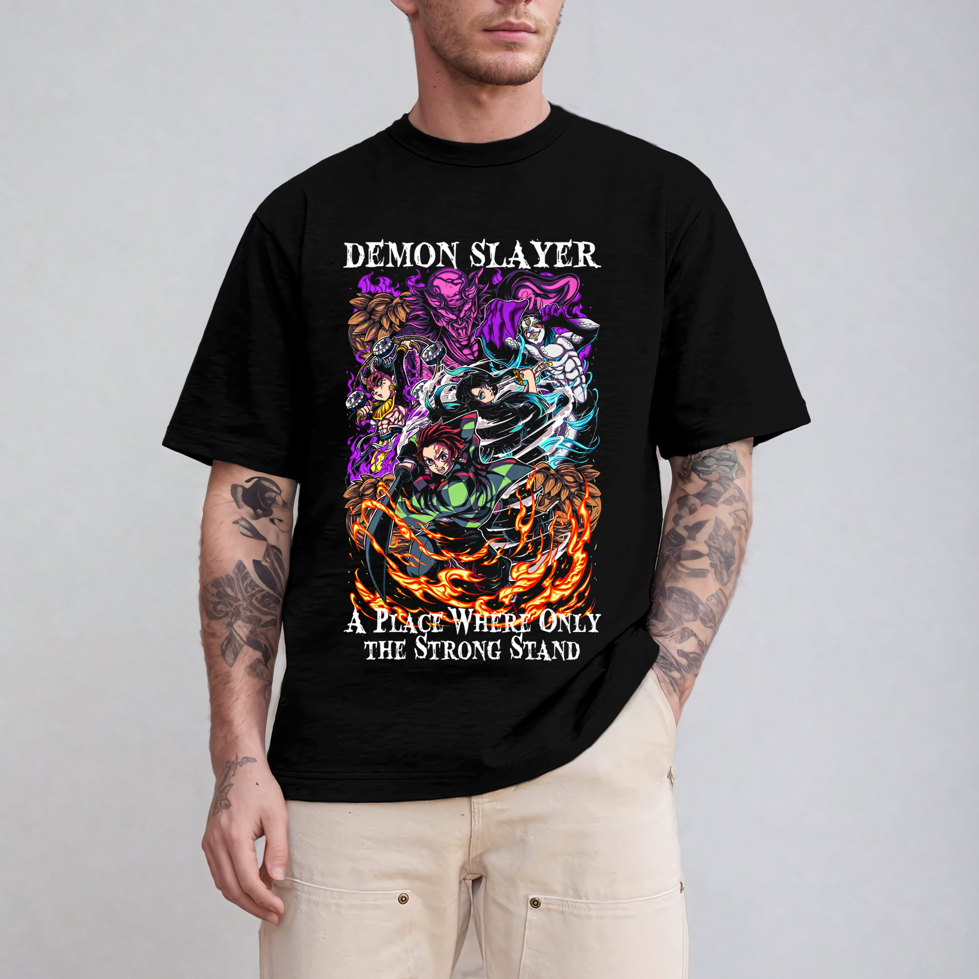 Demon Slayer: "A Place Where Only The Strong Stand" Premium T-Shirt 2 Demon Slayer: "A Place Where Only The Strong Stand" Premium T-Shirt - Image 2