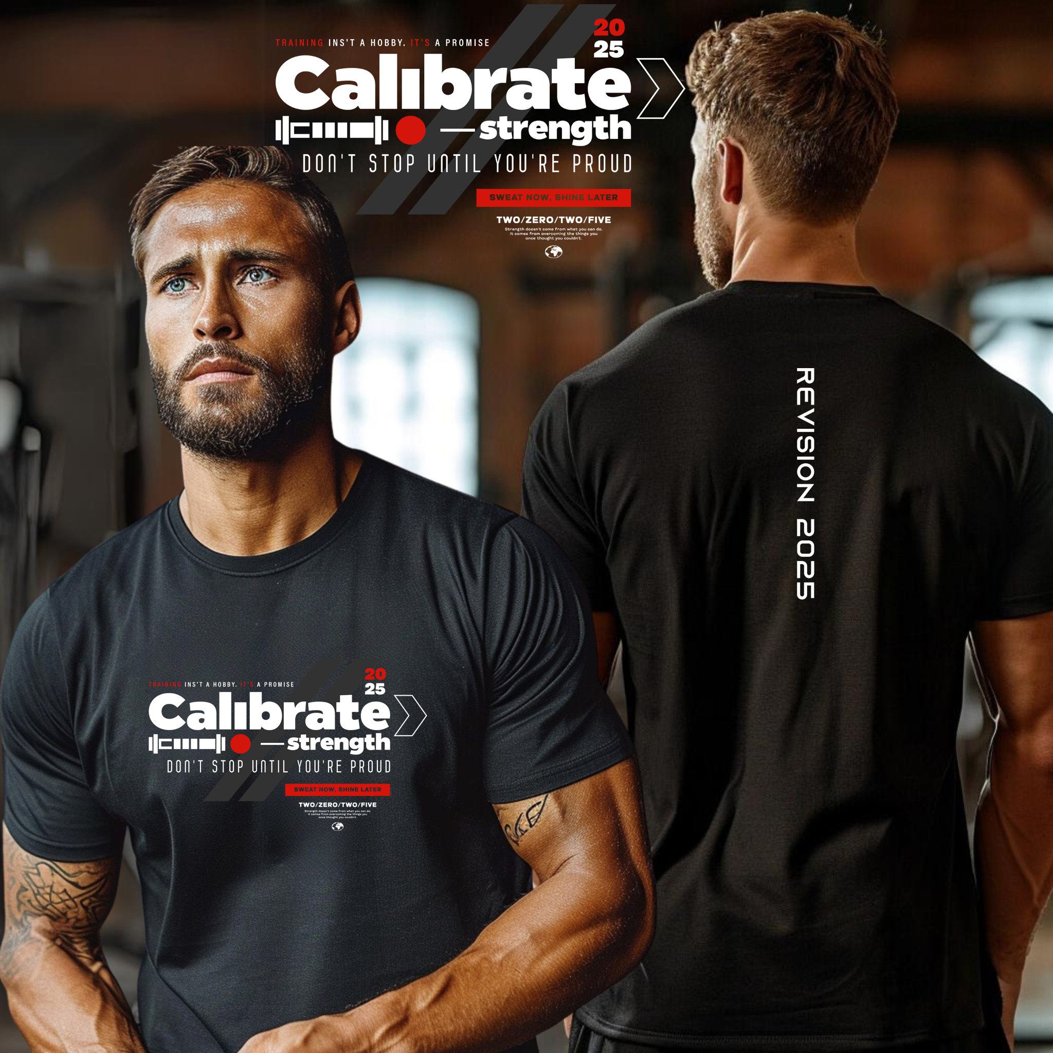 Calibrate Strength" Premium Performance Tee | Bodybuilding & Gym Apparel 1 Calibrate Strength" Premium Performance Tee | Bodybuilding & Gym Apparel