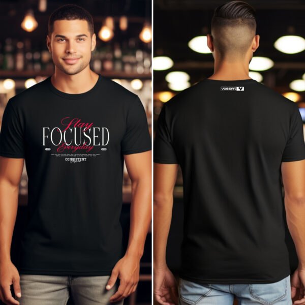 "Stay FOCUSED" Motivational Gym T-Shirt - Consistent & Driven Fitness Apparel. - Image 5