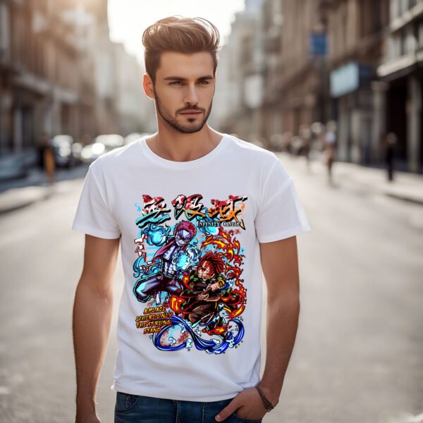 Tanjiro vs Akaza - Infinity Castle Battle T-Shirt - Image 7