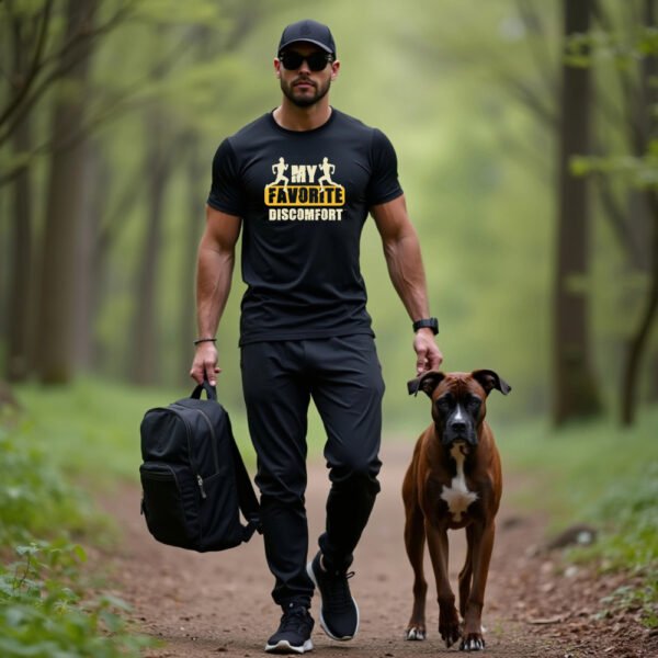 Running T-shirt "My Favorite Discomfort" Runner Motivation Quote Tee - Image 5