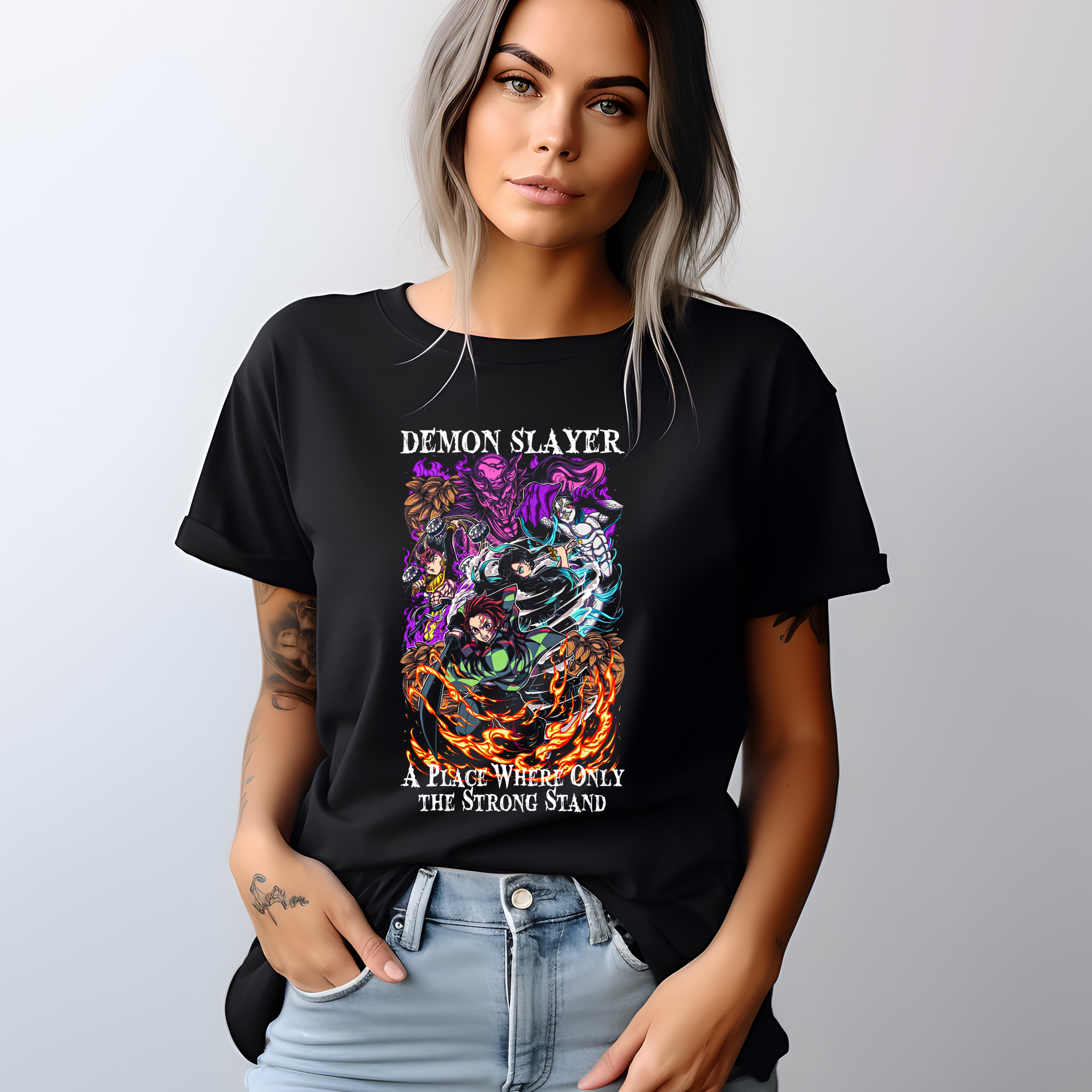 Demon Slayer: "A Place Where Only The Strong Stand" Premium T-Shirt 3 Demon Slayer: "A Place Where Only The Strong Stand" Premium T-Shirt - Image 3