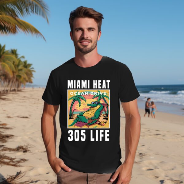 Miami Heat 305 Life – Retro South Beach Vibes T-Shirt - Image 6