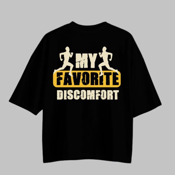 Running T-shirt "My Favorite Discomfort" Runner Motivation Quote Tee - Image 3