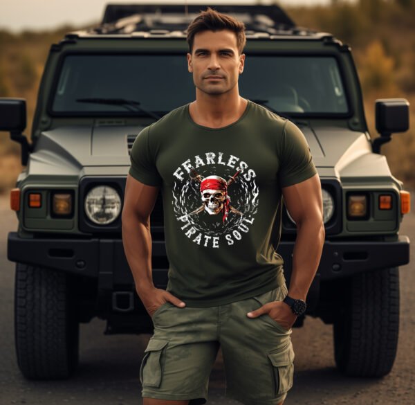 Fearless Pirate Soul T-Shirt | Skull Graphic Tee | Unisex Pirate Shirt | Adventure Tee - Image 9