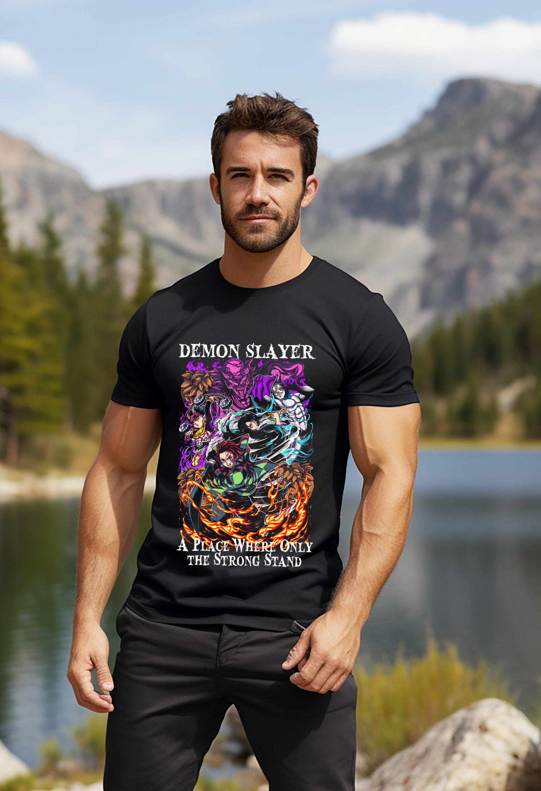 Demon Slayer: "A Place Where Only The Strong Stand" Premium T-Shirt 6 Demon Slayer: "A Place Where Only The Strong Stand" Premium T-Shirt - Image 6
