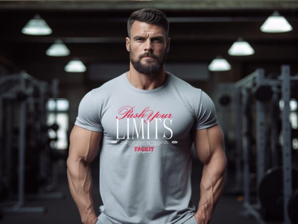 "Push Your LIMITS" Motivational Gym T-Shirt - FACE IT. Own Your Workout. - Image 6