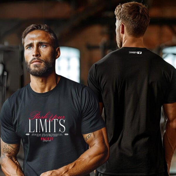 "Push Your LIMITS" Motivational Gym T-Shirt - FACE IT. Own Your Workout. - Image 5