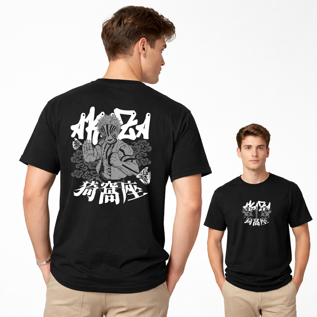 Akaza anime t-shirt black streetwear