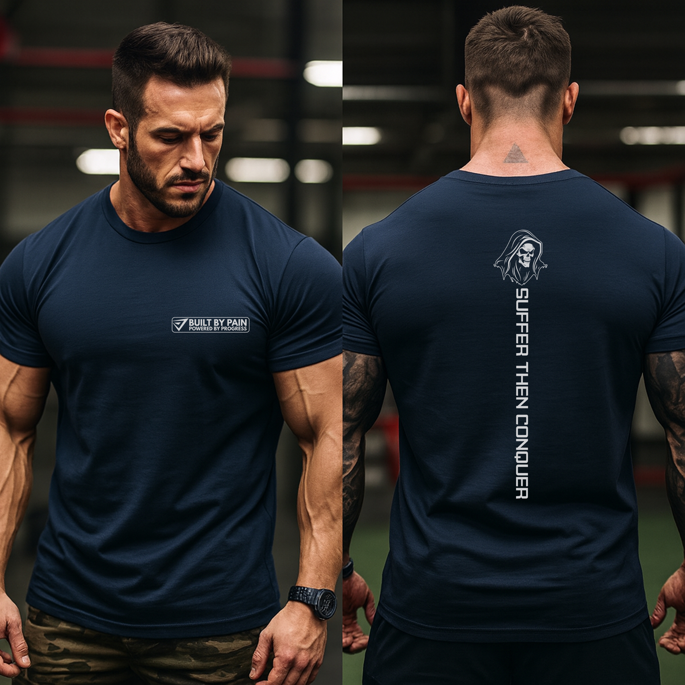 Built By Pain T-Shirt Suffer Then Conquer Gym Tee Premium Unisex Fitness Shirt Motivational Training Apparel 3 Built By Pain T-Shirt Suffer Then Conquer Gym Tee Premium Unisex Fitness Shirt Motivational Training Apparel - Image 3