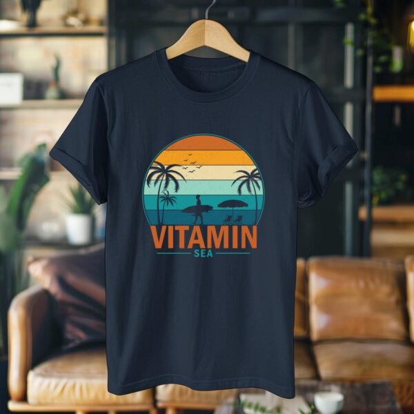 Vitamin Sea" T-Shirt | Retro Beach Apparel | Ocean Lover Vacation Tee - Image 6