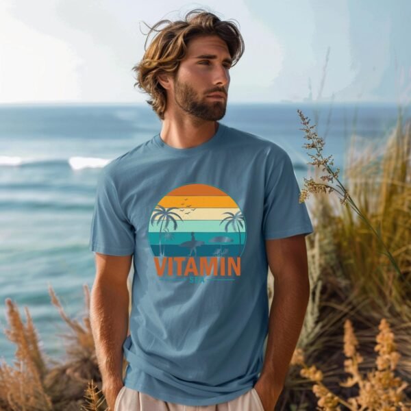 Vitamin Sea" T-Shirt | Retro Beach Apparel | Ocean Lover Vacation Tee - Image 5