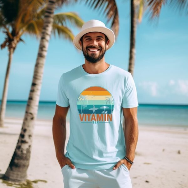 Vitamin Sea" T-Shirt | Retro Beach Apparel | Ocean Lover Vacation Tee - Image 3