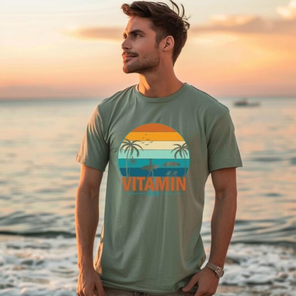 Vitamin Sea" T-Shirt | Retro Beach Apparel | Ocean Lover Vacation Tee - Image 4