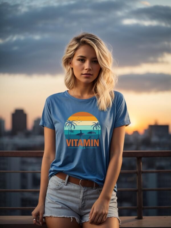 Vitamin Sea" T-Shirt | Retro Beach Apparel | Ocean Lover Vacation Tee - Image 7