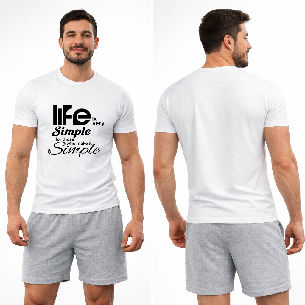 Life Is Very Simple Quote T-Shirt – Minimalist Motivational Graphic Tee (Unisex) 3 Life Is Very Simple Quote T-Shirt – Minimalist Motivational Graphic Tee (Unisex) - Image 3