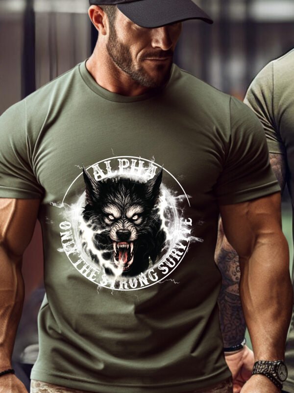 "ALPHA, ONLY THE STRONG SURVIVE" Wolf T-Shirt - Unleash Your Inner Beast. - Image 7