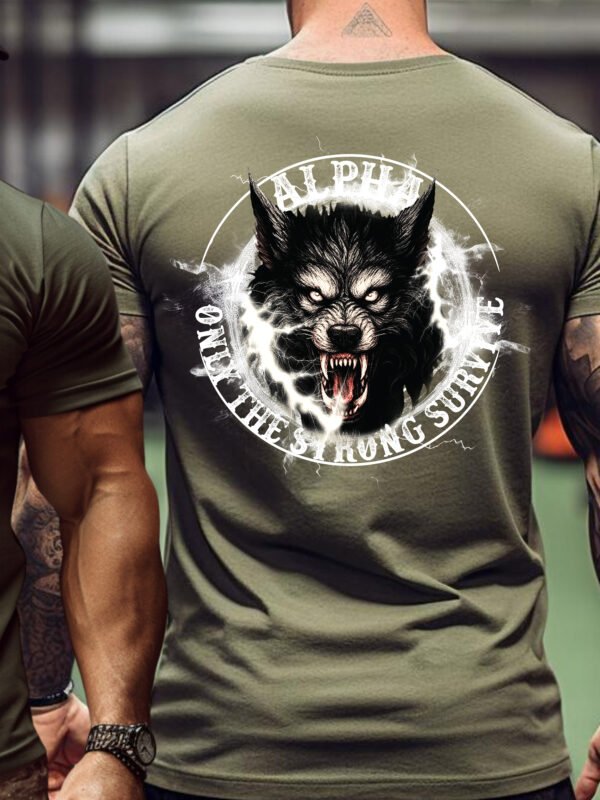 "ALPHA, ONLY THE STRONG SURVIVE" Wolf T-Shirt - Unleash Your Inner Beast. - Image 6