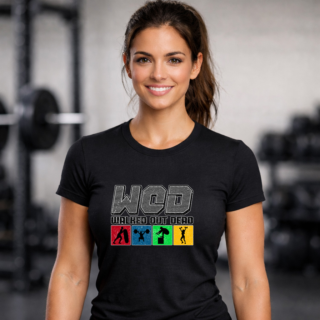 STREETWEAR 4 WOD Walked Out Dead T-Shirt black gym mockup