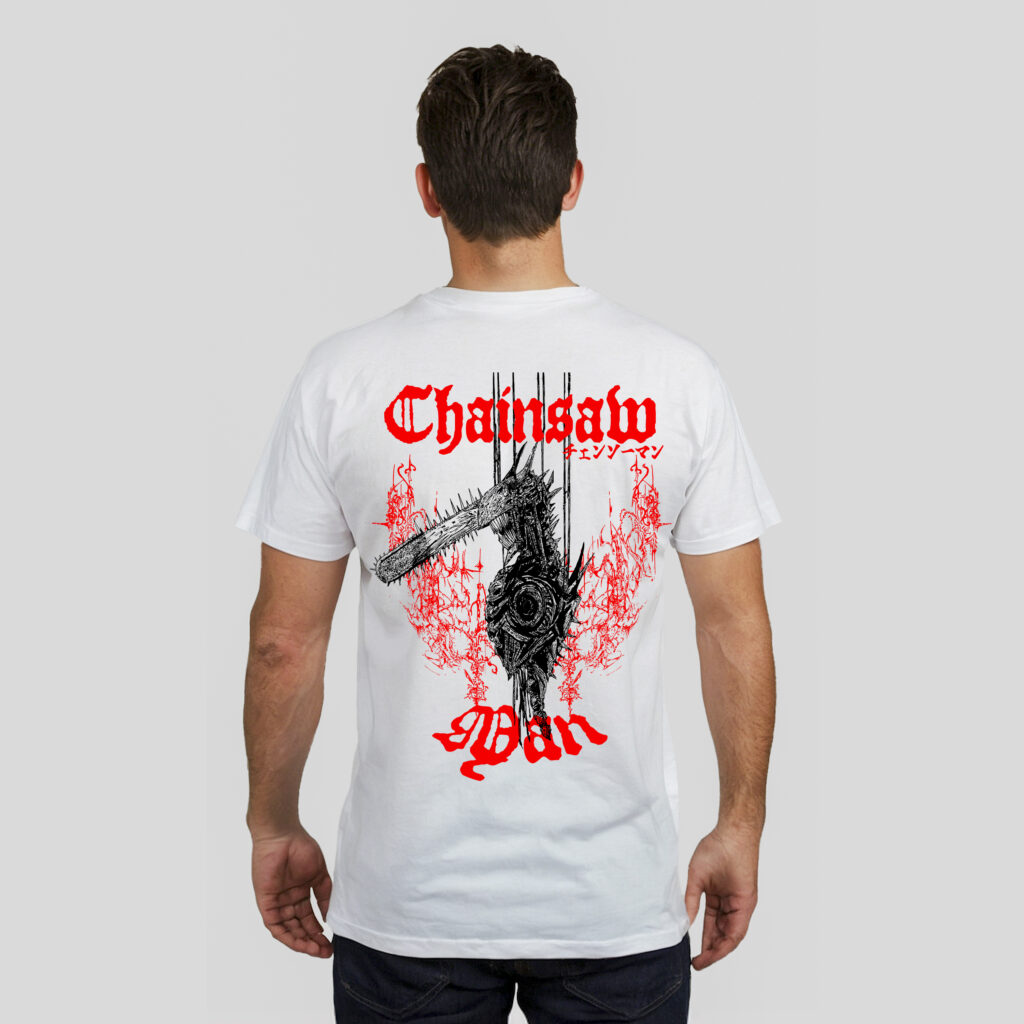 anime inspired t shirt chainsaw devil streetwear back print