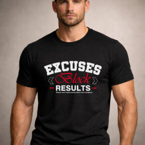Men's fitness t-shirt Excuses Block Results athletic fit