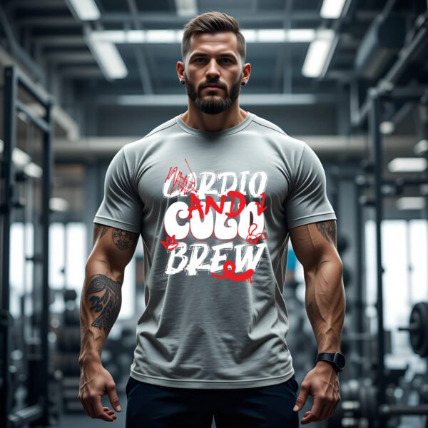 Cardio and Cold Brew T-Shirt | Funny Workout Tee for Runners & Coffee Lovers - Image 4