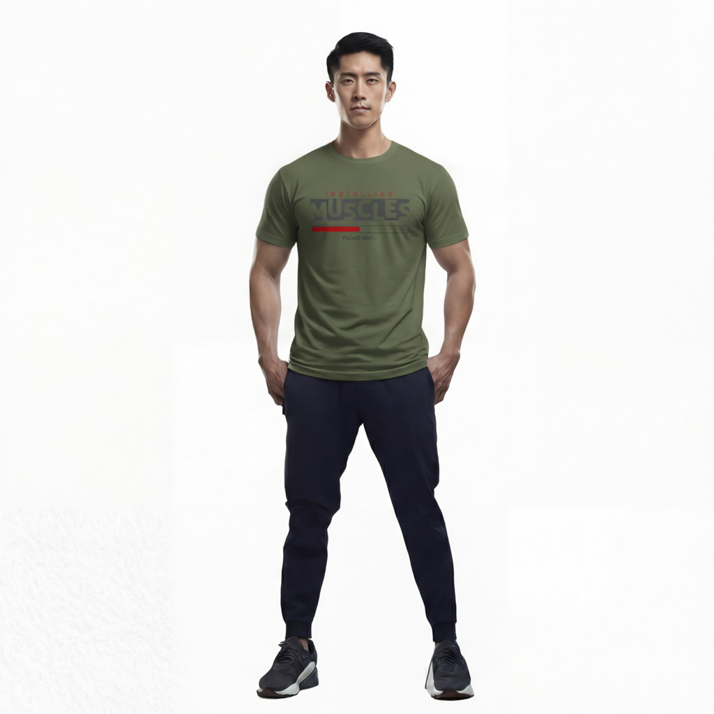 Funny Workout T Shirt – Installing Muscles Please Wait Gym Tee (Unisex) 4 Funny Workout T Shirt – Installing Muscles Please Wait Gym Tee (Unisex) - Image 4