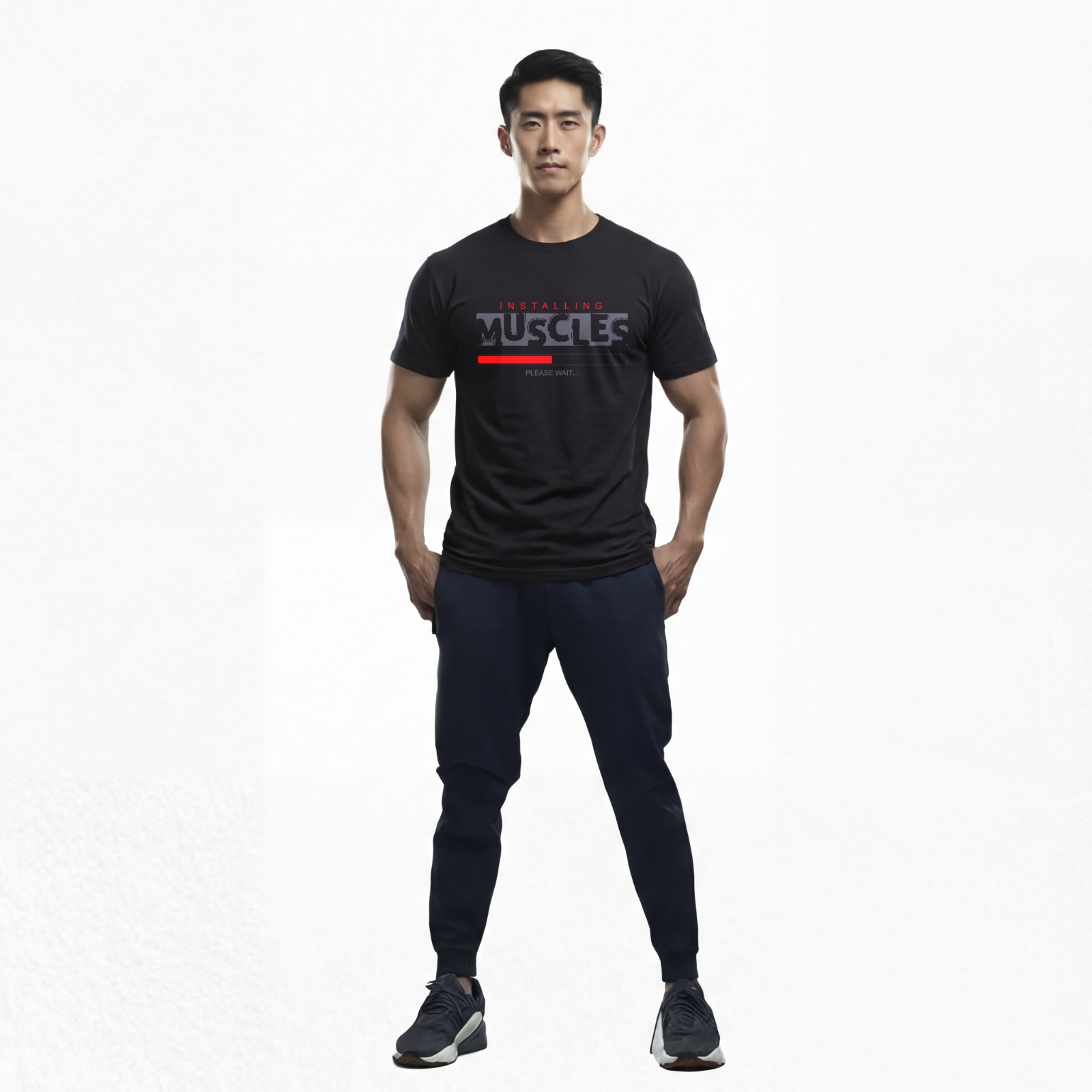 Funny Workout T Shirt – Installing Muscles Please Wait Gym Tee (Unisex) 2 Funny Workout T Shirt – Installing Muscles Please Wait Gym Tee (Unisex) - Image 2