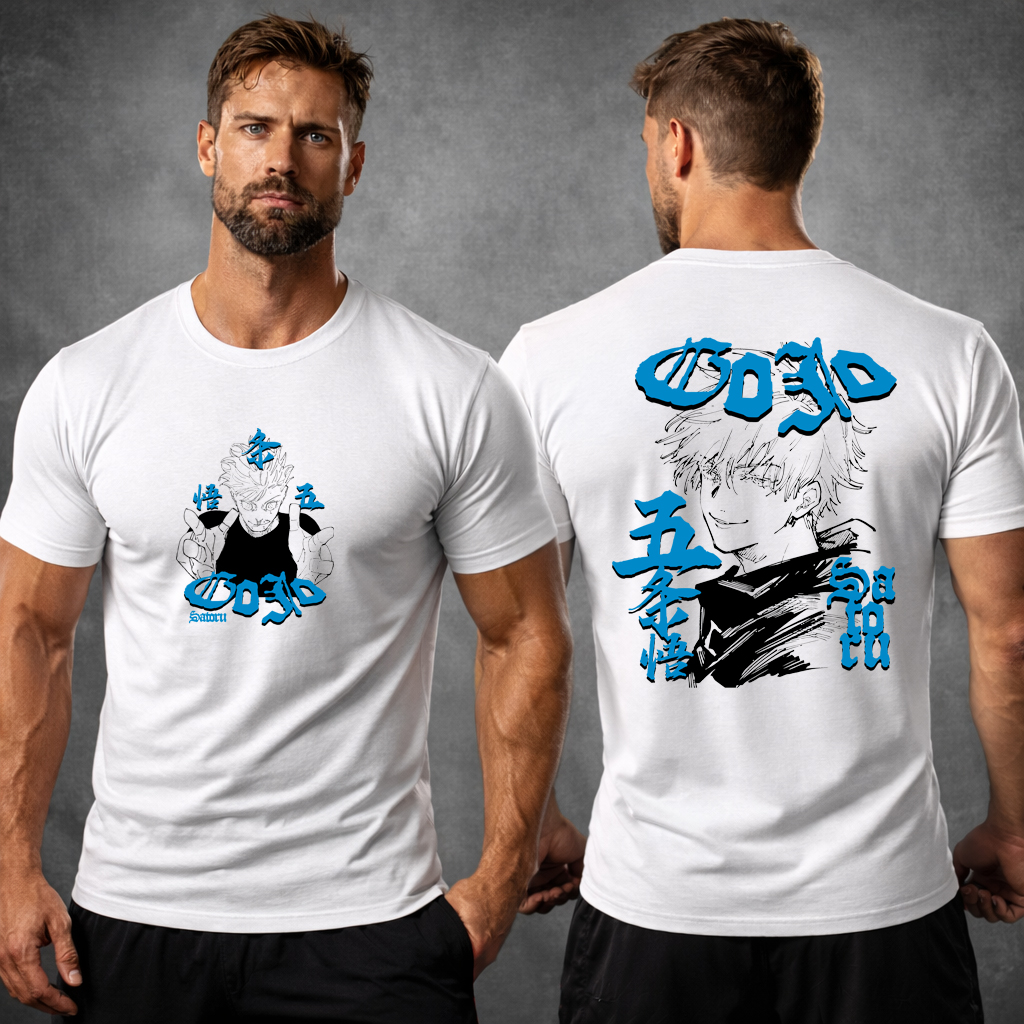 gojo blue aura t shirtprint