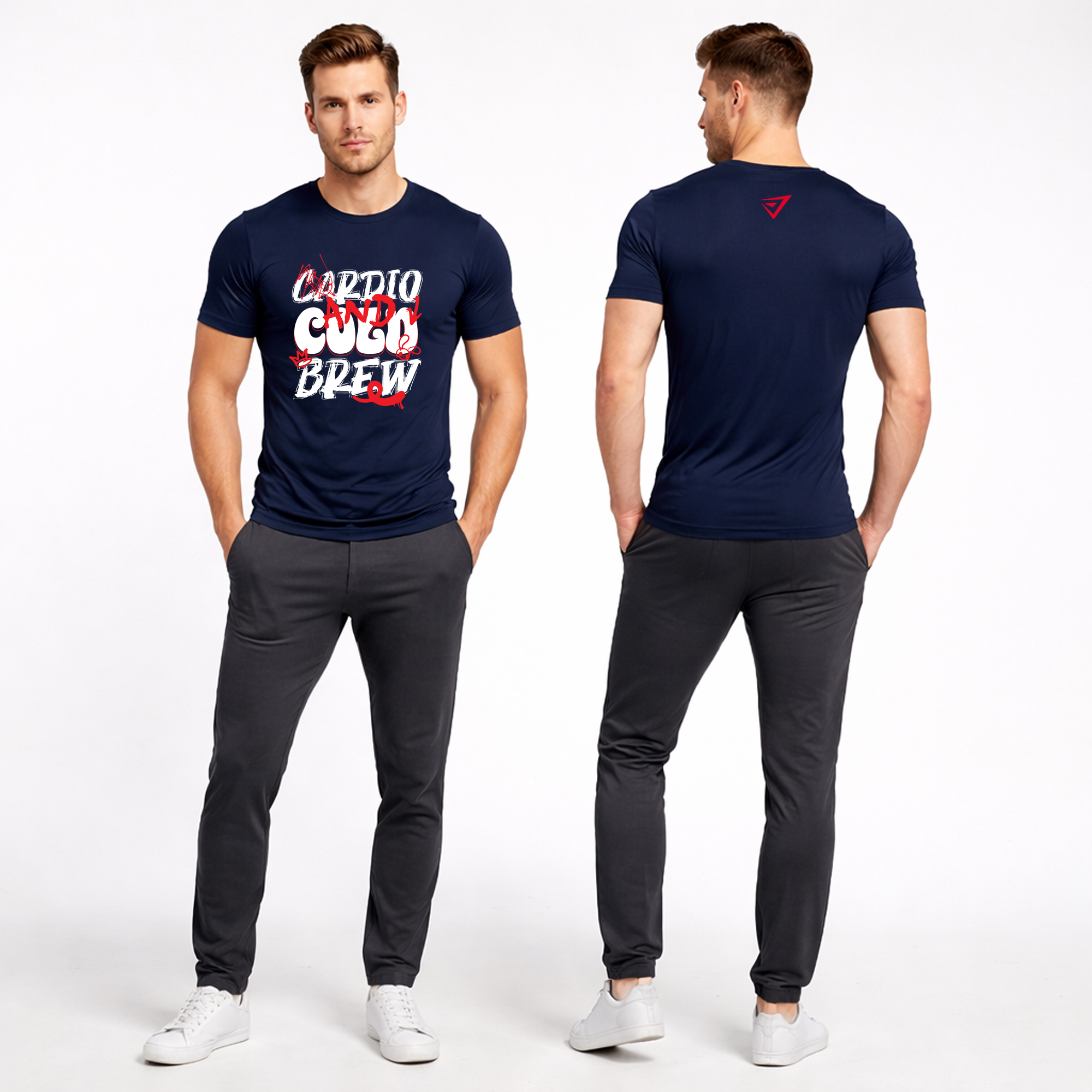 Cardio and Cold Brew T Shirt 4.6 oz Funny Gym & Coffee Graphic Unisex Tee 2 Cardio and Cold Brew T Shirt 4.6 oz Funny Gym & Coffee Graphic Unisex Tee - Image 2