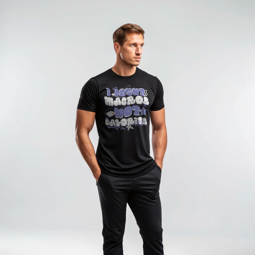 i count macros not calories shirt black gym nutrition tee