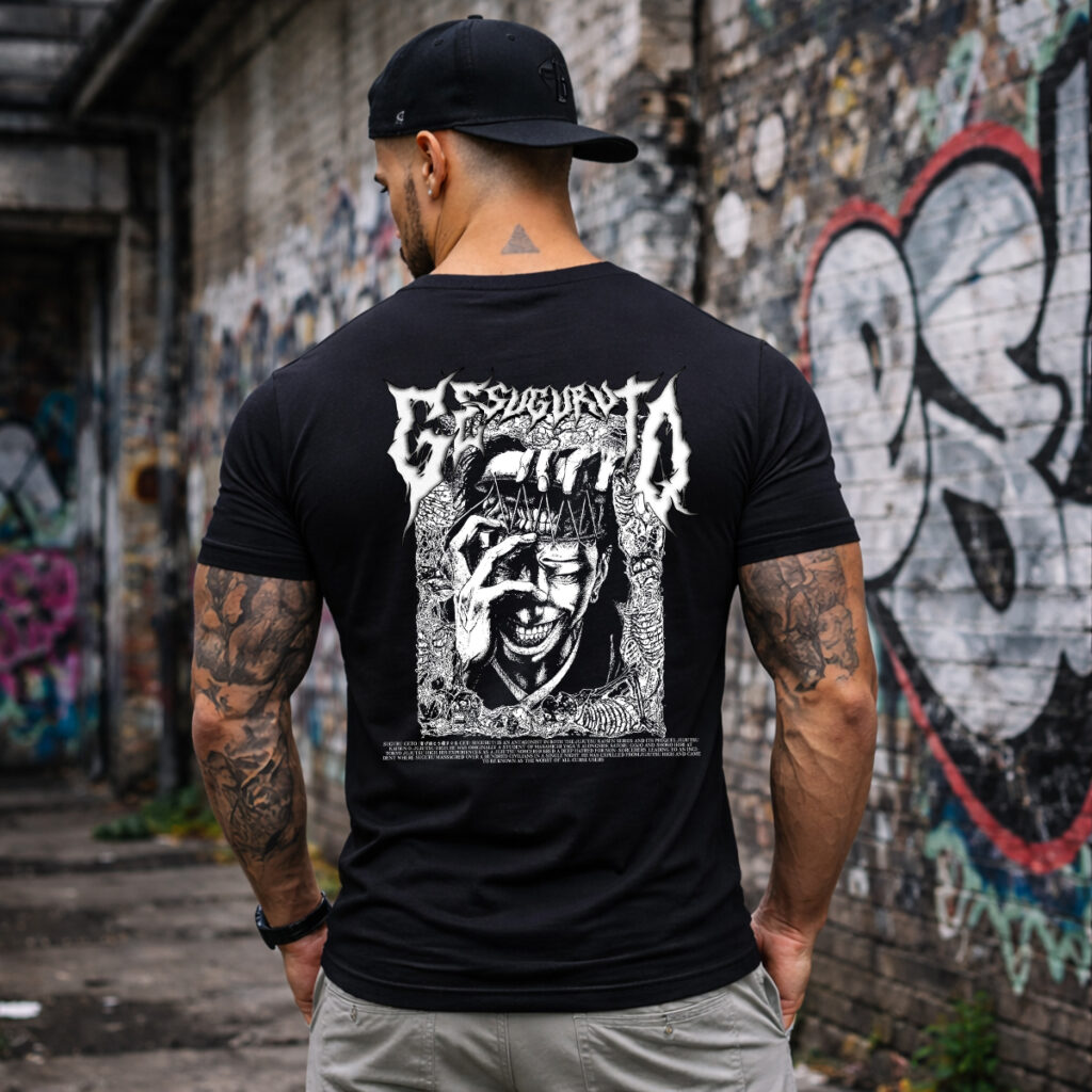 anime inspired t shirt dark sorcerer streetwear back print