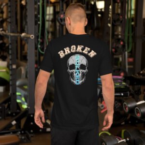Broken But Bulked T-Shirt – Motivational Gym Wear by TeeFlowUSA Unisex t-shirt