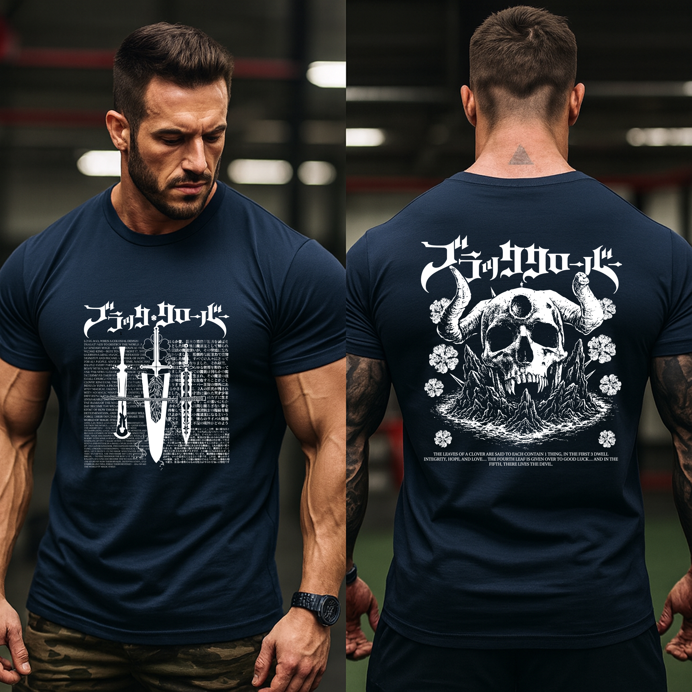 Black Clover Inspired Graphic T Shirt for Men Dark Gym Tee 6 Black Clover Inspired Graphic T Shirt for Men Dark Gym Tee - Image 6