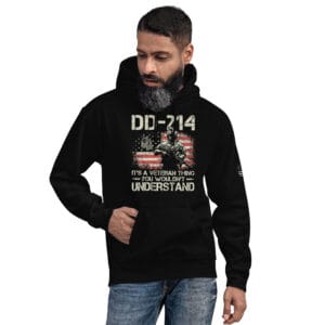 DD-214 Veteran Hoodie – US Army Military Discharge Pullover | TeeFlow USA Unisex Hoodie