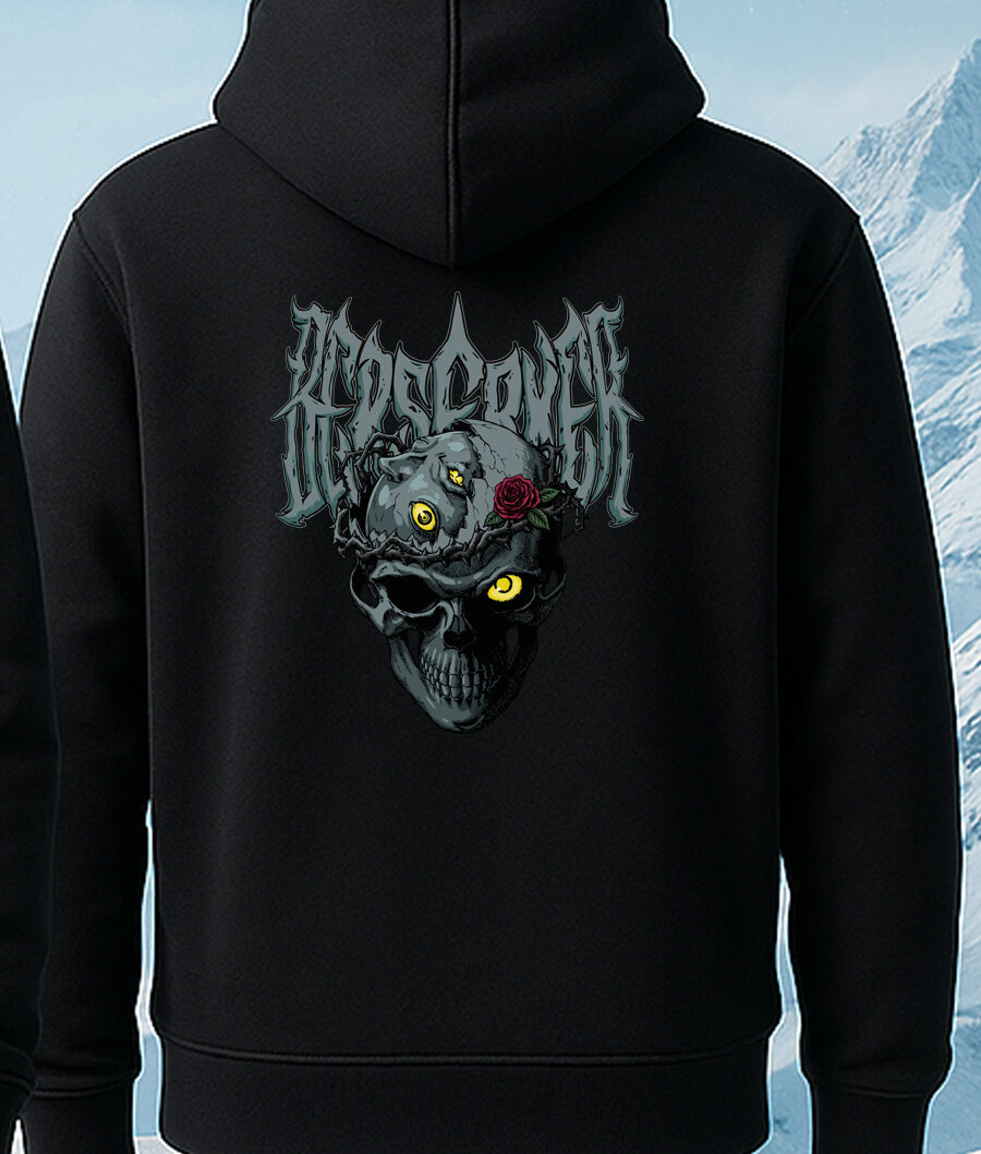 Dark Skull Hoodie – Gothic Streetwear Pullover, Premium Unisex Graphic Unisex Hoodie 1 horror-streetwear-hoodie-back
