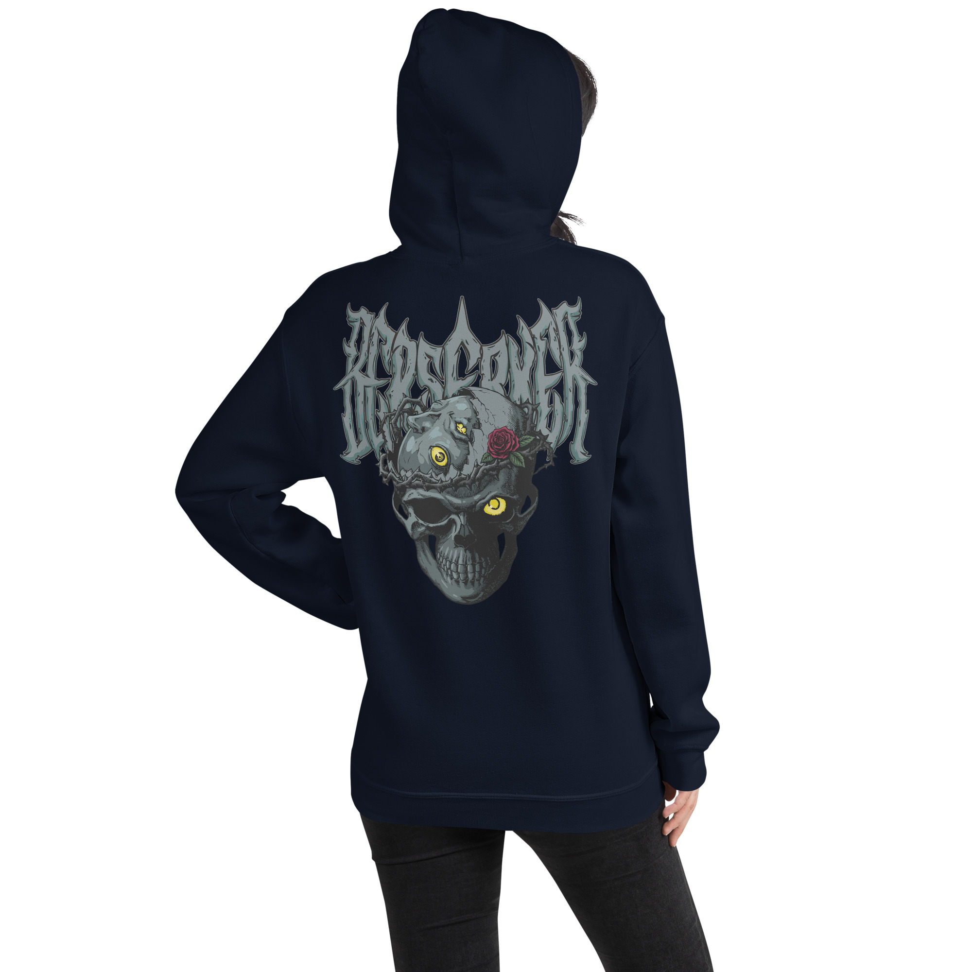 Dark Skull Hoodie – Gothic Streetwear Pullover, Premium Unisex Graphic Unisex Hoodie 3 Dark Skull Hoodie – Gothic Streetwear Pullover, Premium Unisex Graphic Unisex Hoodie - Image 3
