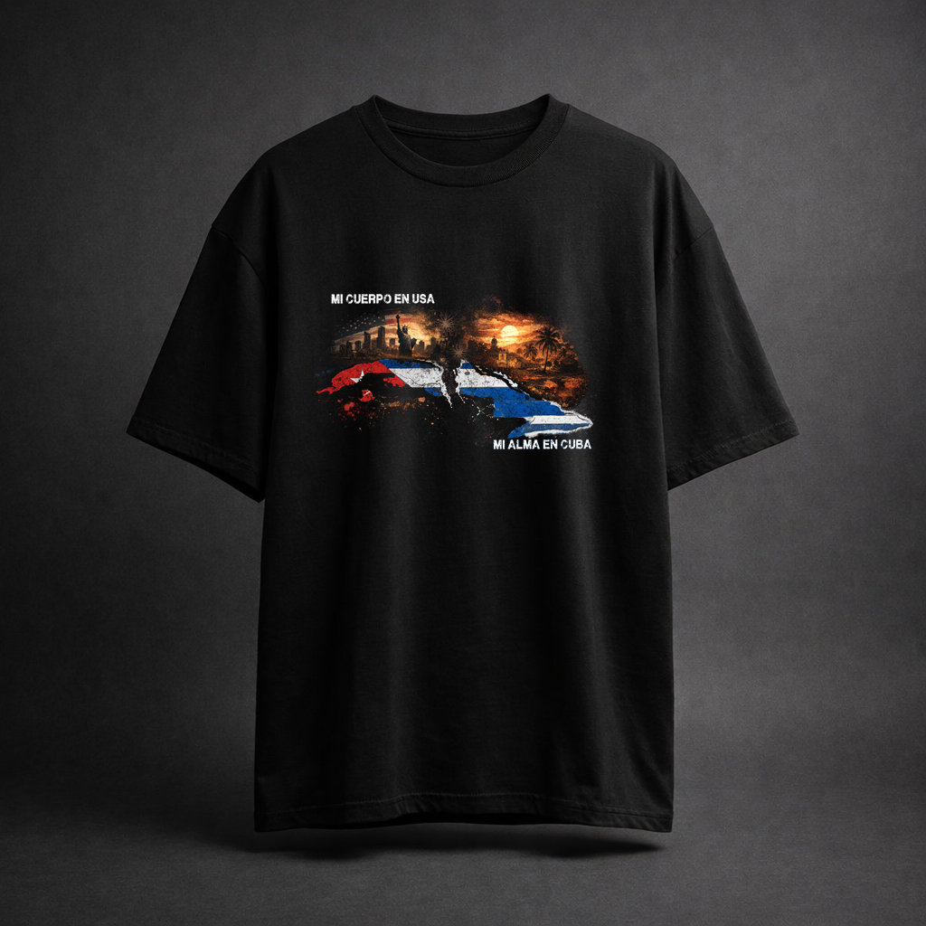 Mi Cuerpo en USA Mi Alma en Cuba T-Shirt | Cuban Pride Unisex Tee
