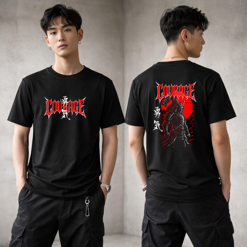 samurai anime streetwear t shirt japanese warrior graphic tee